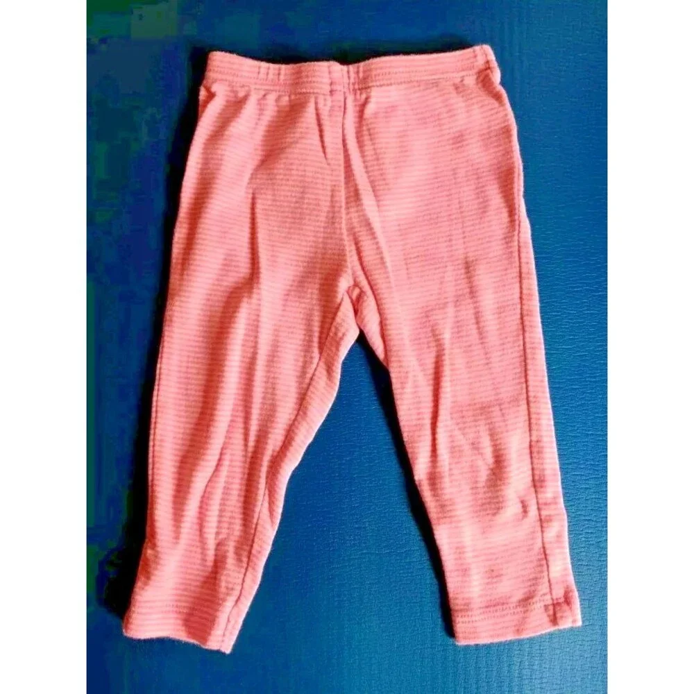pants 12 months New Girls Carters Pink with Stripes Jersey Knit